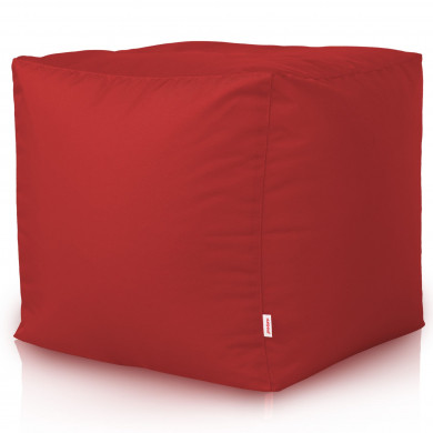 Rouge foncé Pouf Cube Jardin nylon
