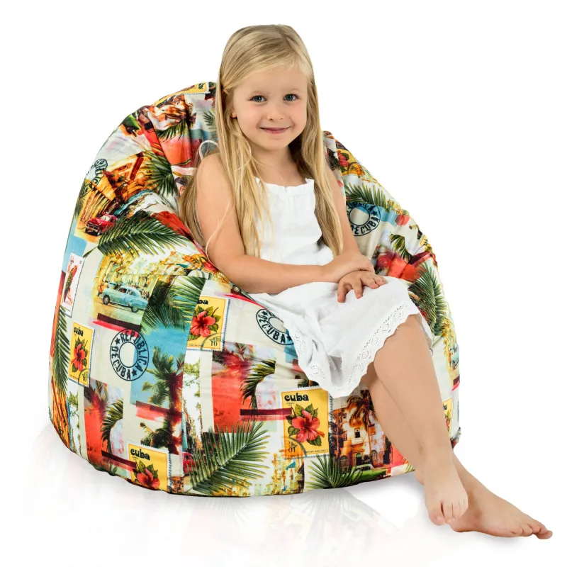 Pouf Poire L pour enfants - Tissu Imprimé Premium – vue 102