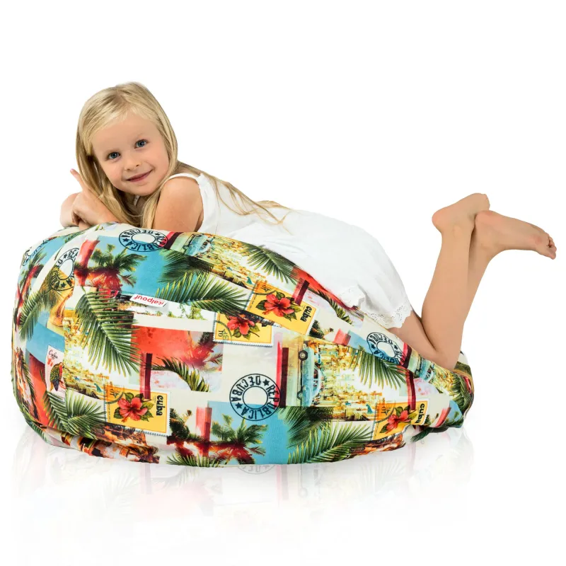 Pouf Poire L pour enfants - Tissu Imprimé Premium – vue 104
