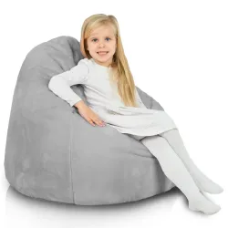 Pouf gris élégant, idéal pour les espaces modernes et les zones pour enfants