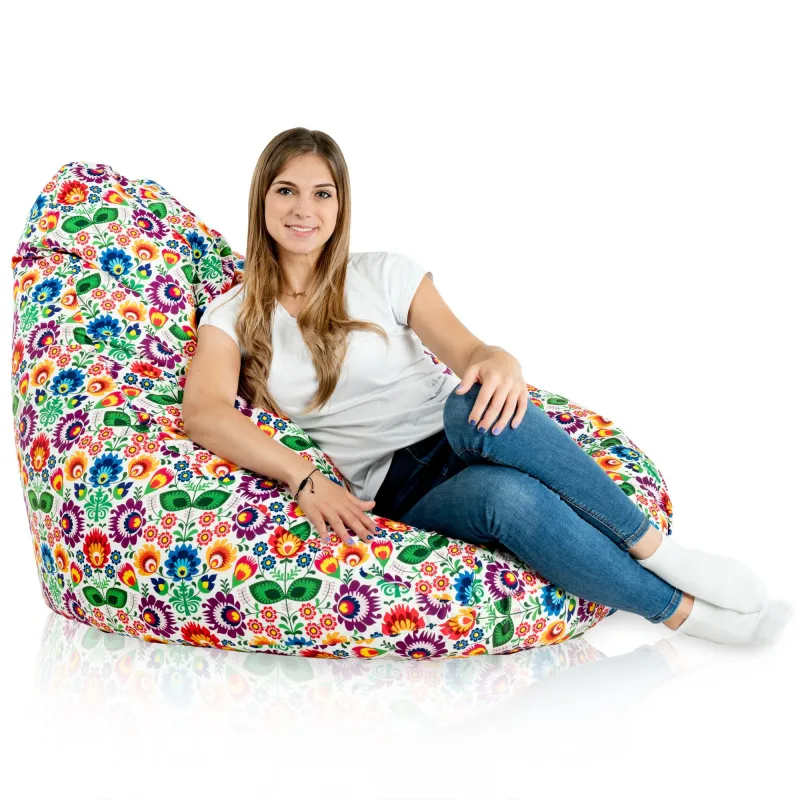 Pouf avec Dossier XXL Drop - Tissu Imprimé Premium – vue 47