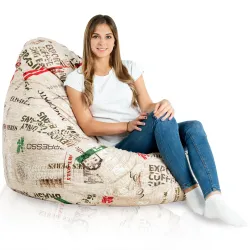 Pouf avec Dossier XXL Drop - Tissu Imprimé Premium – vue 48