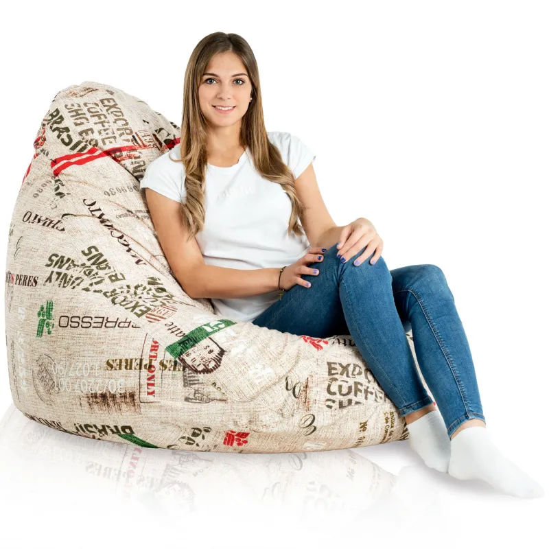 Pouf avec Dossier XXL Drop - Tissu Imprimé Premium – vue 48