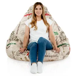 Pouf avec Dossier XXL Drop - Tissu Imprimé Premium – vue 61
