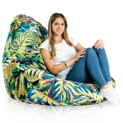 Pouf avec Dossier XXL Drop - Tissu Imprimé Premium – vue 49
