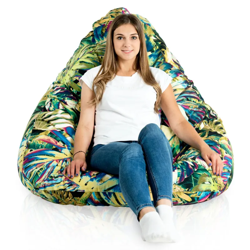 Pouf avec Dossier XXL Drop - Tissu Imprimé Premium – vue 62