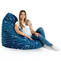 Pouf avec Dossier XXL Drop - Tissu Imprimé Premium – vue 38