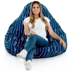 Pouf avec Dossier XXL Drop - Tissu Imprimé Premium – vue 64