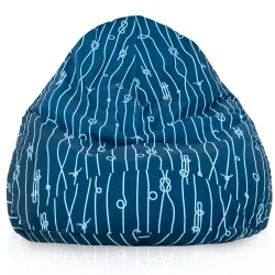 Pouf avec Dossier XXL Drop - Tissu Imprimé Premium – vue 25