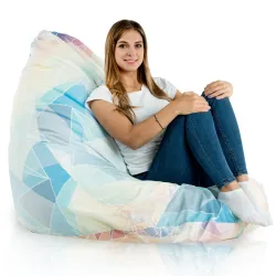 Pouf avec Dossier XXL Drop - Tissu Imprimé Premium – vue 69