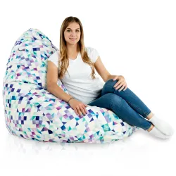 Pouf avec Dossier XXL Drop - Tissu Imprimé Premium – vue 41