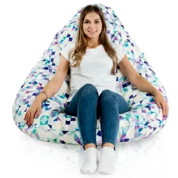 Pouf avec Dossier XXL Drop - Tissu Imprimé Premium – vue 70
