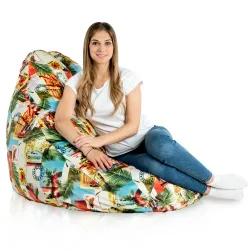Pouf avec Dossier XXL Drop - Tissu Imprimé Premium – vue 72