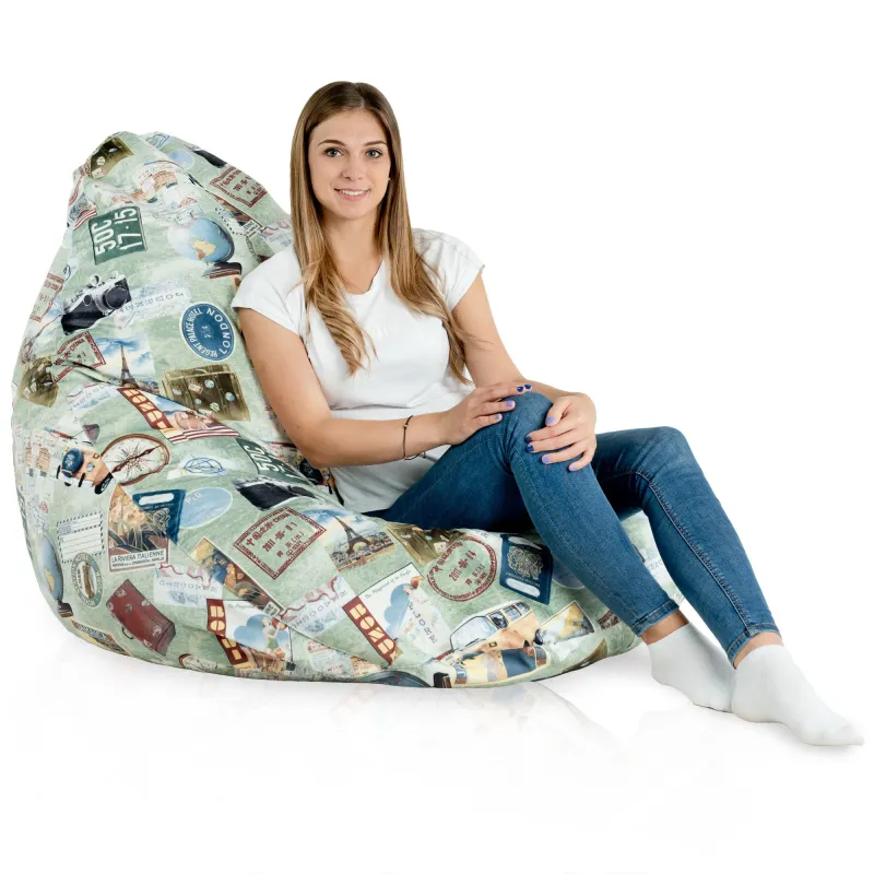 Pouf avec Dossier XXL Drop - Tissu Imprimé Premium – vue 59