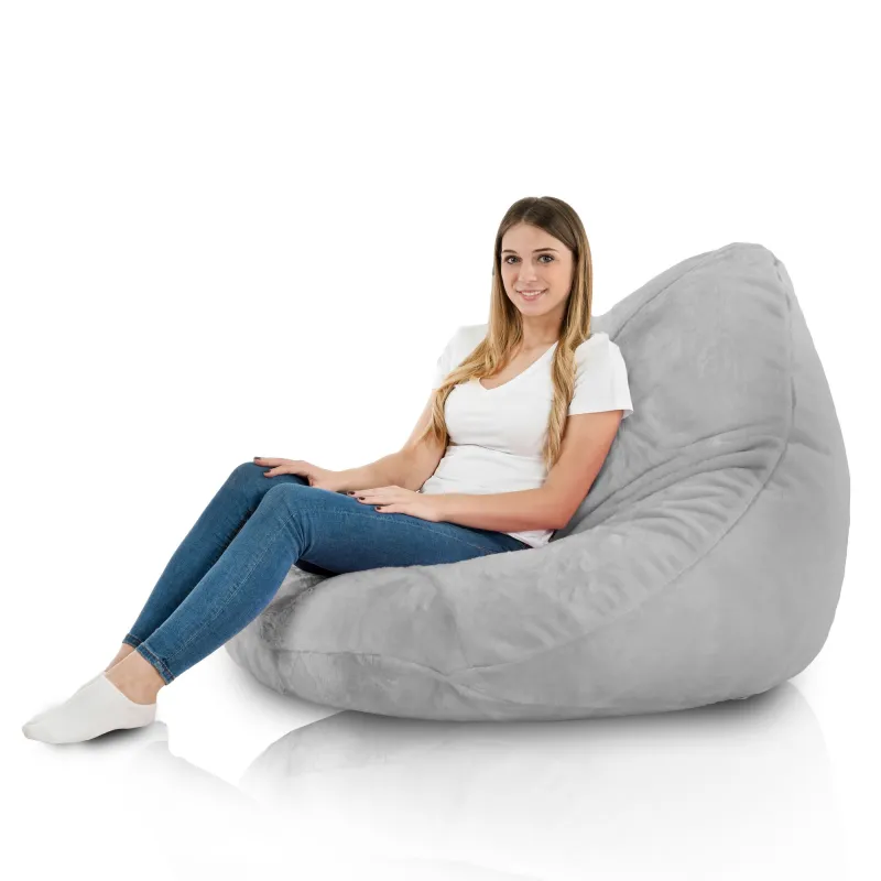 Pouf avec Dossier XXL Drop - Fausse Fourrure Yeti – vue 3