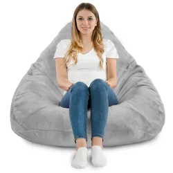 Pouf avec Dossier XXL Drop - Fausse Fourrure Yeti – vue 4