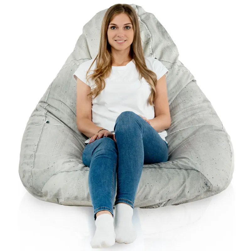 Pouf avec Dossier XXL Drop - Tissu Imprimé Premium – vue 58