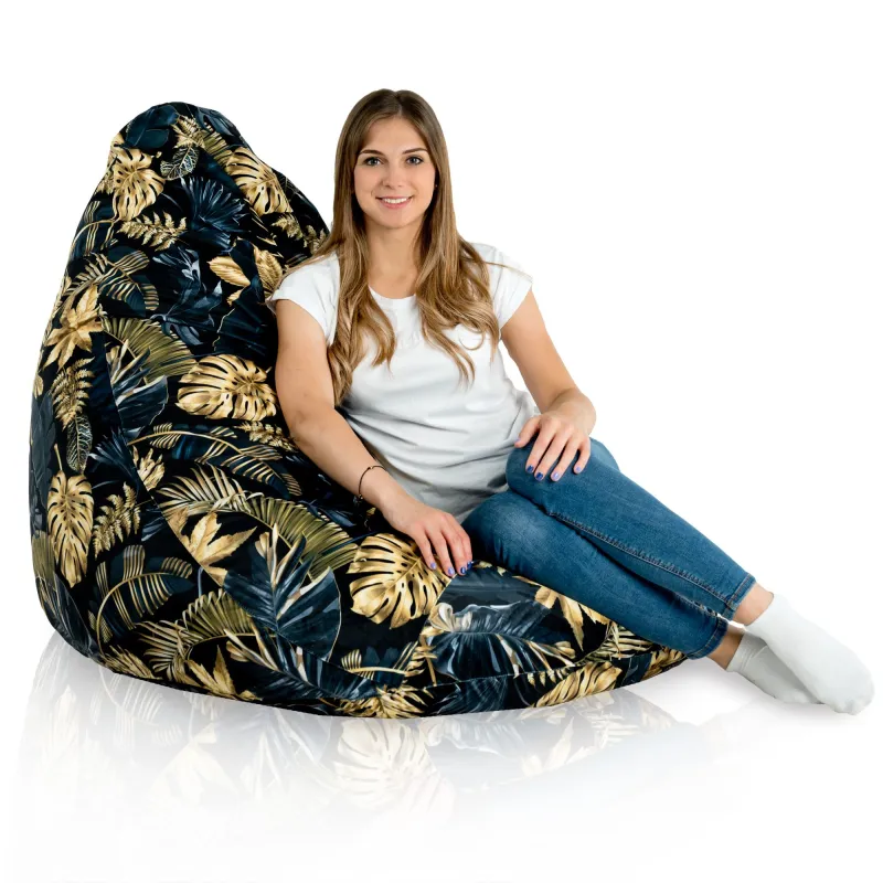 Pouf avec Dossier XXL Drop - Tissu Imprimé Premium – vue 53
