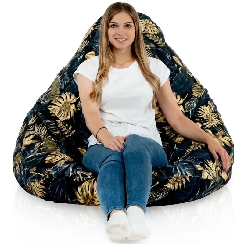 Pouf avec Dossier XXL Drop - Tissu Imprimé Premium – vue 55