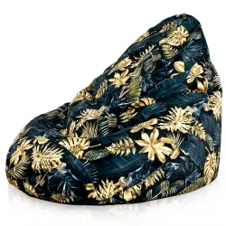 Pouf avec Dossier XXL Drop - Tissu Imprimé Premium