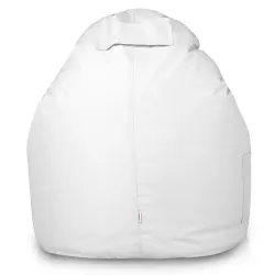 Fauteuil poire blanc Porto, confortable pour la détente en extérieur