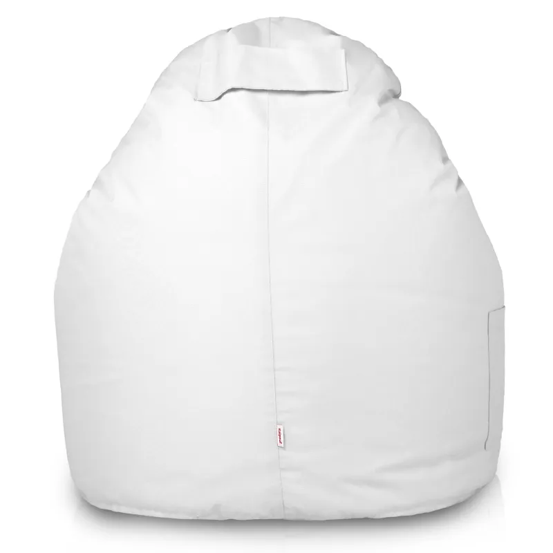 Fauteuil poire blanc Porto, confortable pour la détente en extérieur