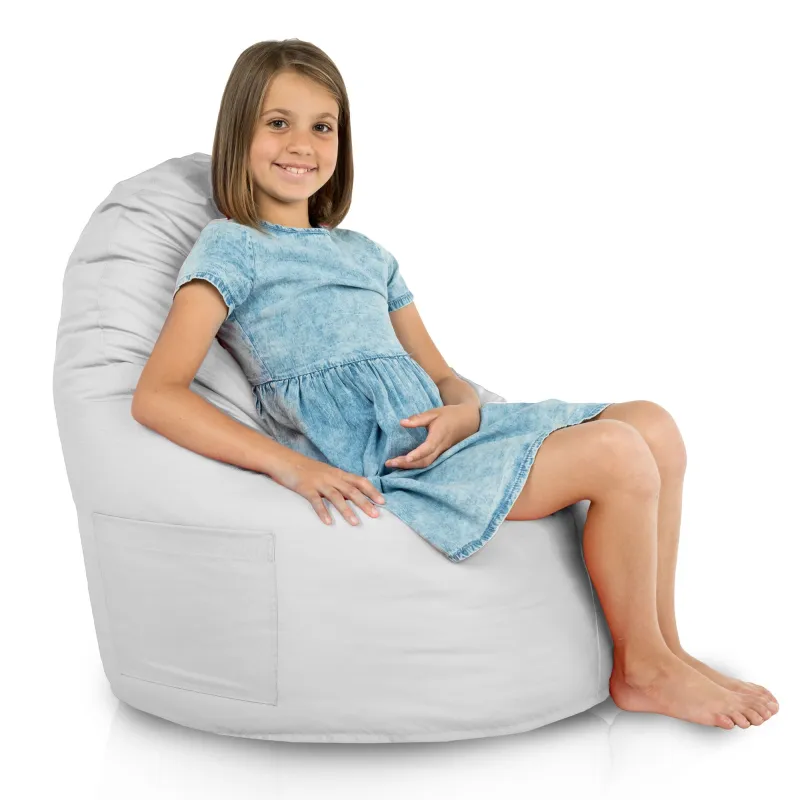 Pouf poire blanc Porto, durable pour rassemblements et fêtes en extérieur