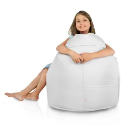 Pouf poire blanc Porto, léger pour une mobilité facile en extérieur