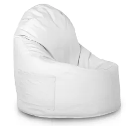 Pouf poire blanc Porto, imperméable pour un siège élégant en extérieur