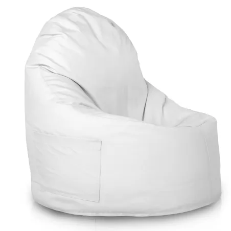 Pouf poire blanc Porto, imperméable pour un siège élégant en extérieur