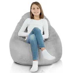 Fauteuil Pouf Siège de Sol Smart Porto - Fausse Fourrure Yeti – vue 3