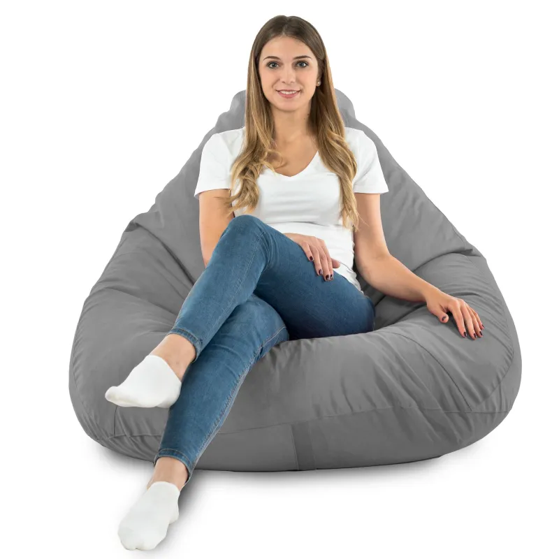 Pouf avec Dossier XXL Drop - Velours Soft – vue 76