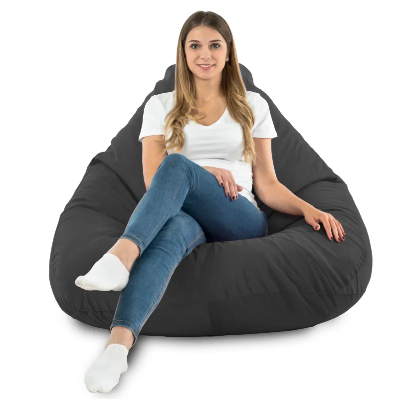 Pouf avec Dossier XXL Drop - Velours Soft – vue 77