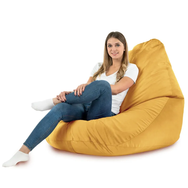 Pouf avec Dossier XXL Drop - Velours Soft – vue 24
