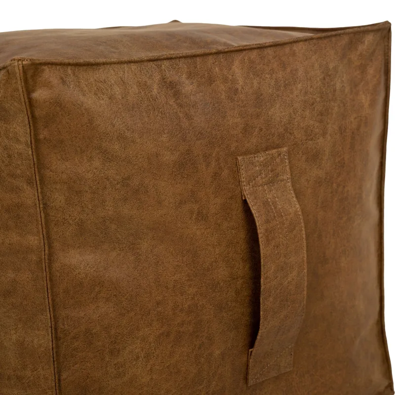 Pouf Cube Carré - Cuir Naturel Premium – vue 2