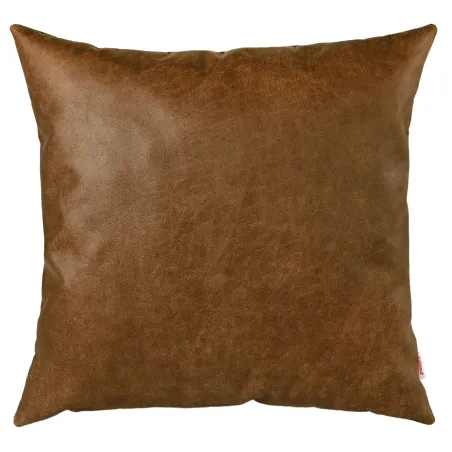Coussin carré en cuir naturel premium pour une décoration raffinée