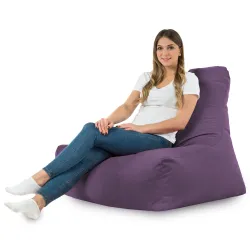 Fauteuil Pouf avec Dossier Bali - Velours Soft – vue 41