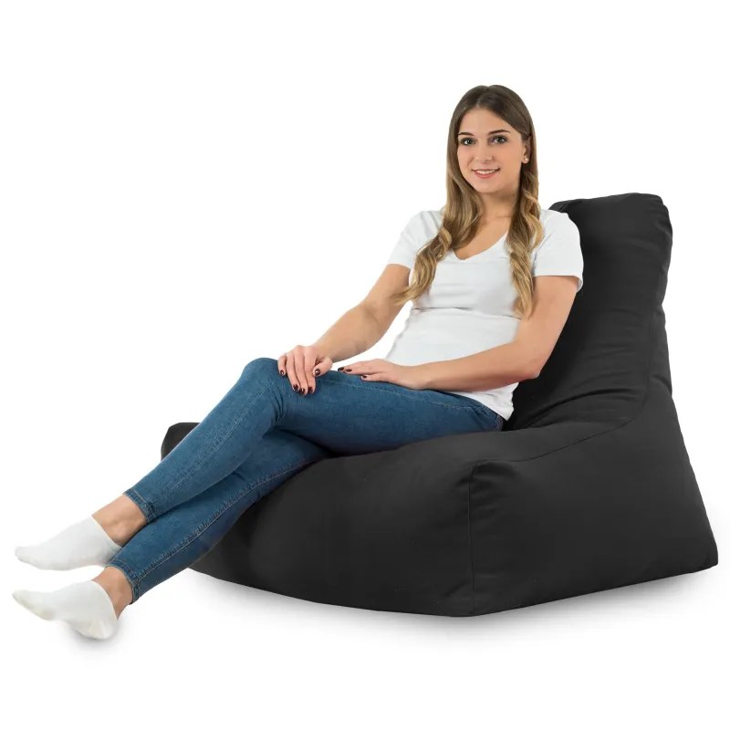 Fauteuil Pouf avec Dossier Bali - Velours Soft – vue 45