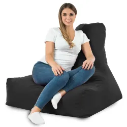 Fauteuil Pouf avec Dossier Bali - Velours Soft – vue 90
