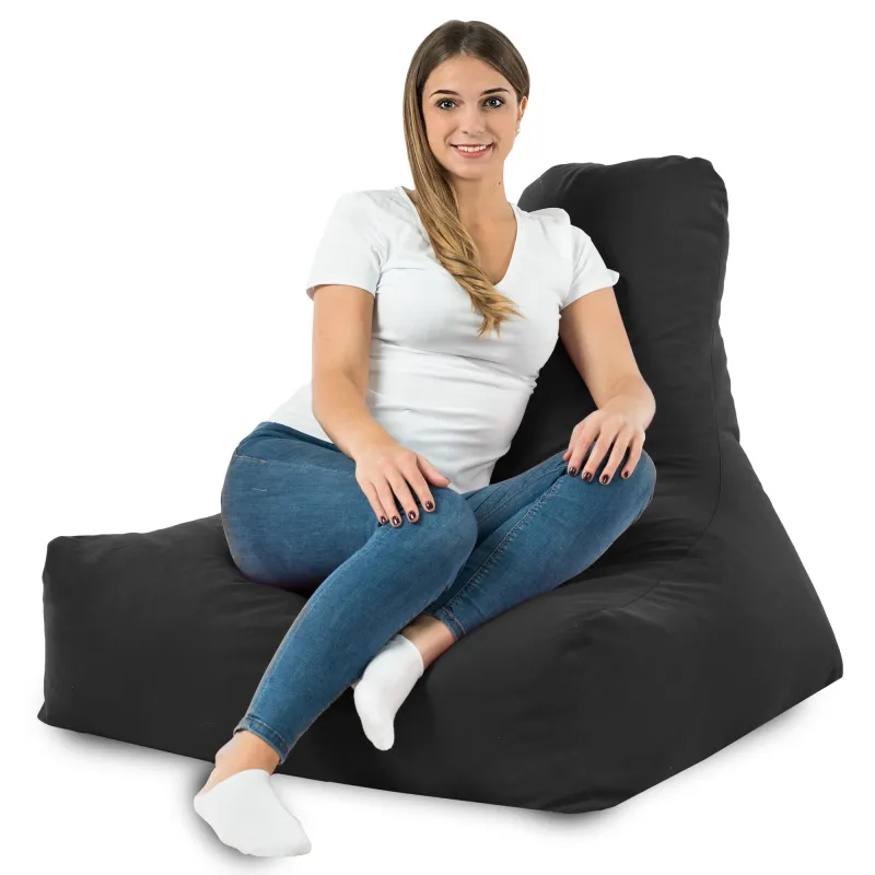 Fauteuil Pouf avec Dossier Bali - Velours Soft – vue 90
