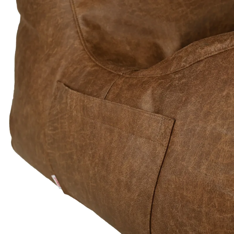 Fauteuil Pouf Relax XXL pour adultes Disinto - Cuir Naturel Premium – vue 8