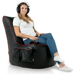 Pouf noir durable fabriqué à partir de matériaux écologiques