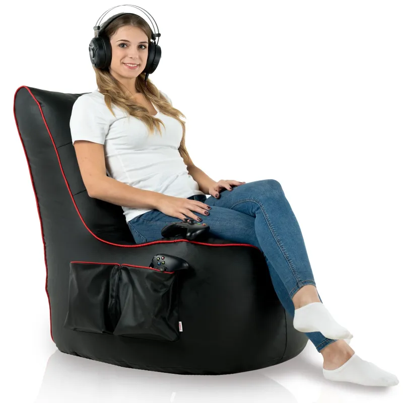 Pouf noir durable fabriqué à partir de matériaux écologiques