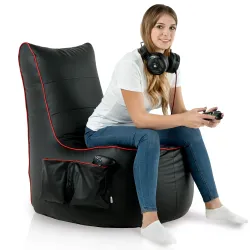 Fauteuil gamer noir polyvalent adapté aux salons ou aux jeux