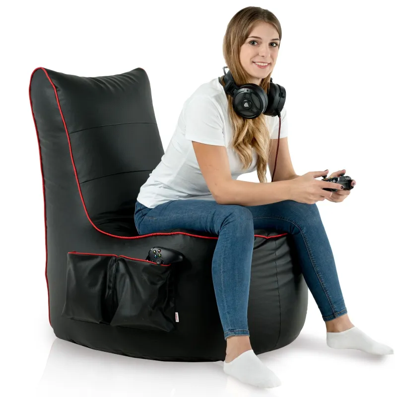 Fauteuil gamer noir polyvalent adapté aux salons ou aux jeux
