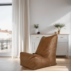 Fauteuil Pouf Relax XXL pour adultes Disinto - Cuir Naturel Premium – vue 11