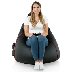 Idéal pour les salles de jeu, ce pouf noir offre un confort stylé
