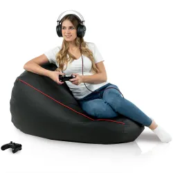Pouf noir durable, idéal pour les salles de jeux pour enfants et les setups de gaming