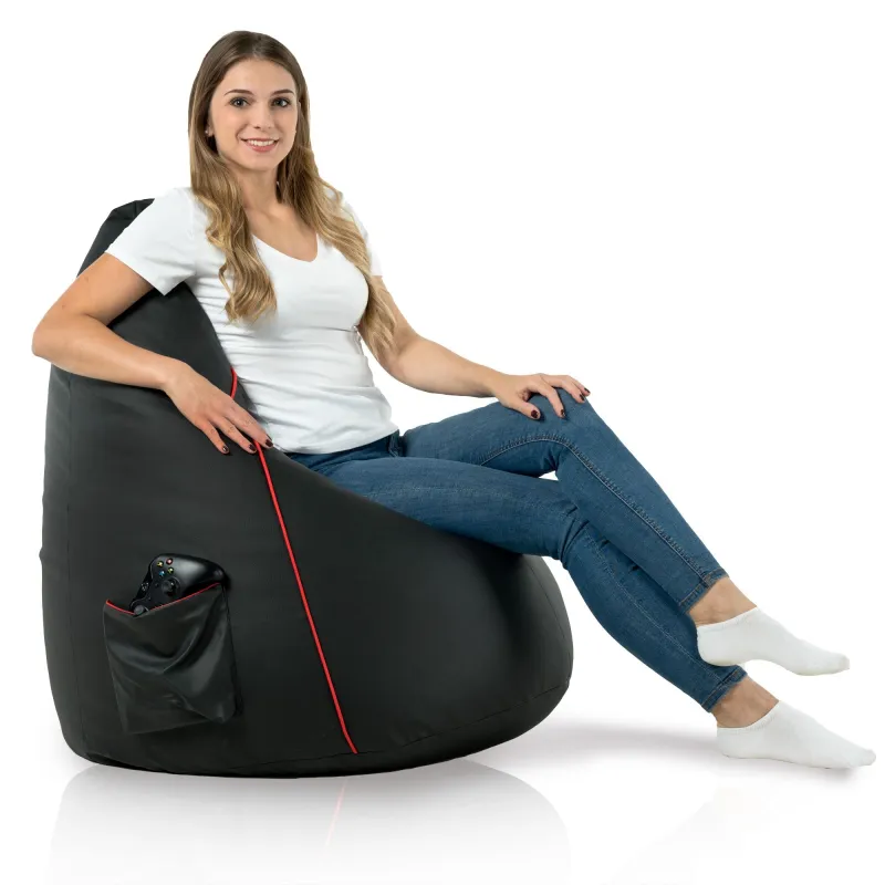 Pouf noir abordable, parfait pour des configurations économiques