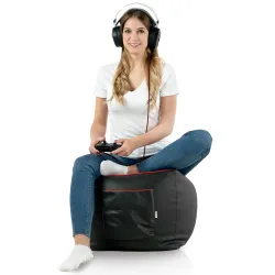 Pouf gamer stylé en noir pour améliorer votre expérience de jeu
